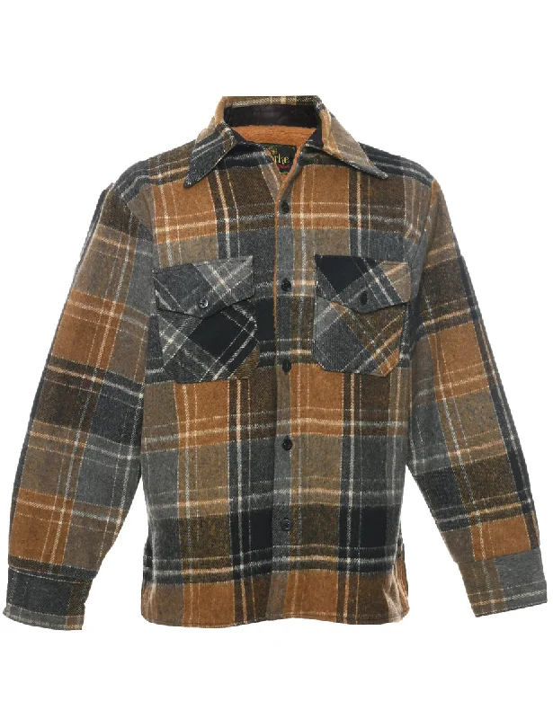 Exclusive Customization Long Sleeved Checked Shirt - L