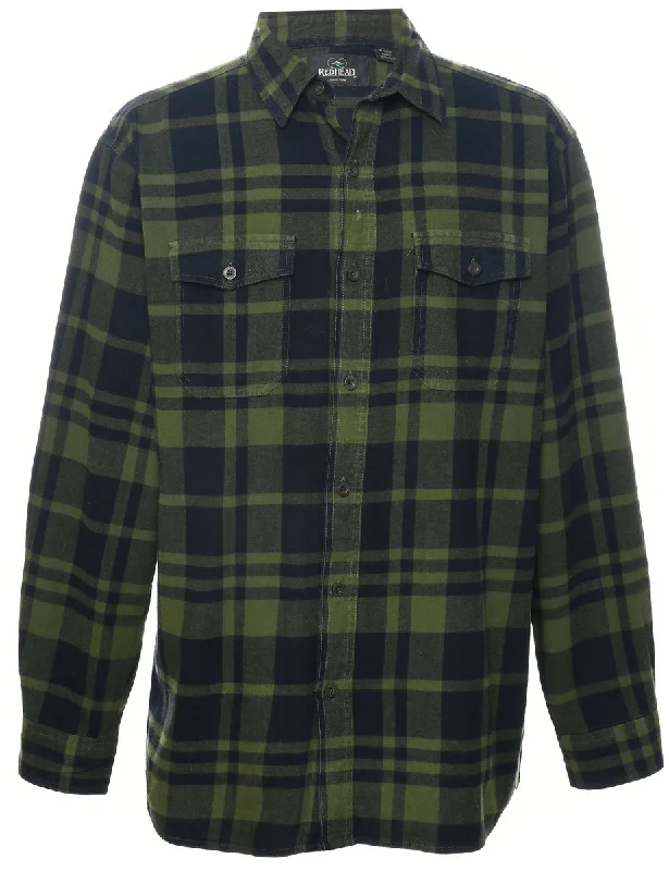 Lounge Wear Long Sleeved Checked Shirt - L