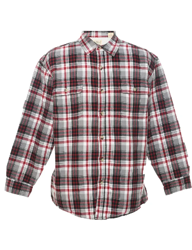 Minimal Comfort Long Sleeved Checked Shirt - L
