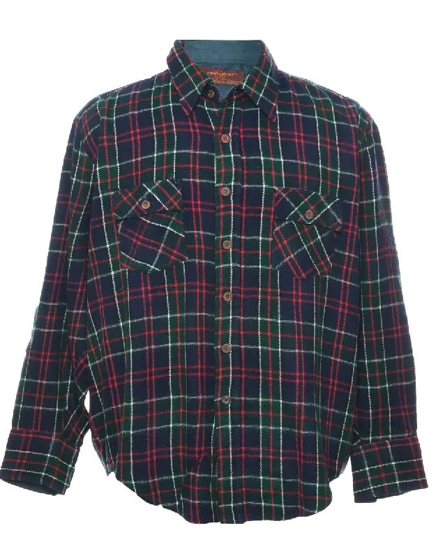 Luxe Comfort Long Sleeved Checked Shirt - L