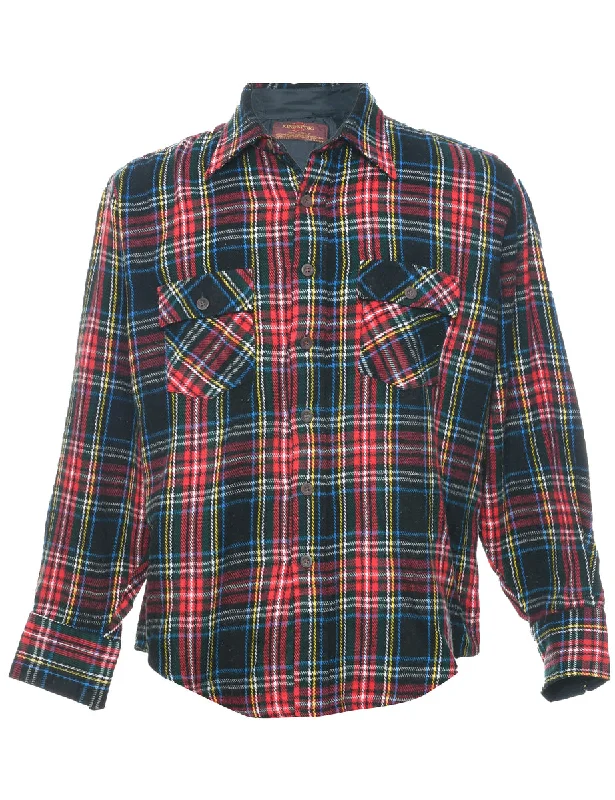 Relaxed Fit Long Sleeved Checked Shirt - L