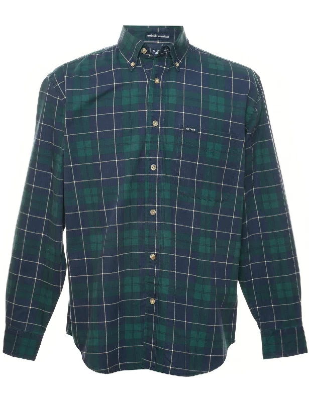 Smart Comfort Wear Long Sleeved Checked Shirt - M