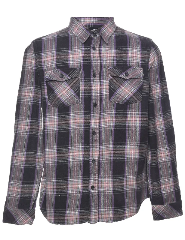 Modern Chic Long Sleeved Checked Shirt - M