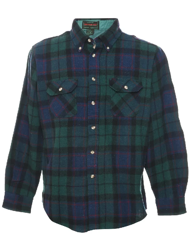 Warm Wear Long Sleeved Checked Shirt - M