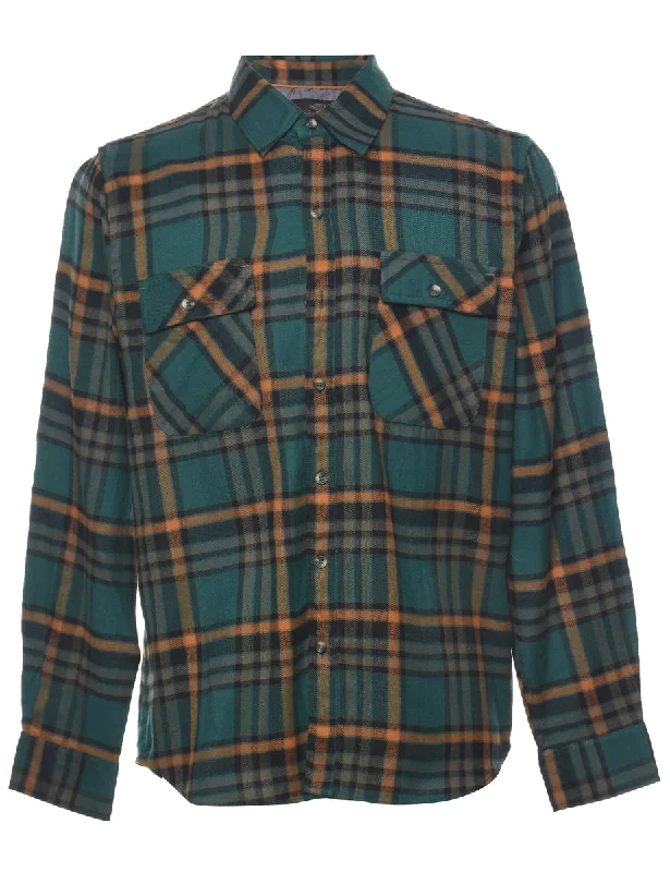 Effortless Outfits Long Sleeved Checked Shirt - M