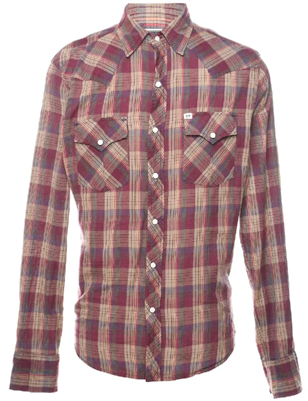 Casual Fit Long Sleeved Checked Shirt - S