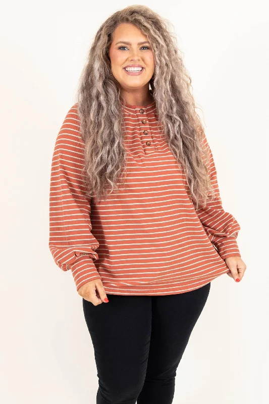 New Season Series Love Stitch Top, Brick