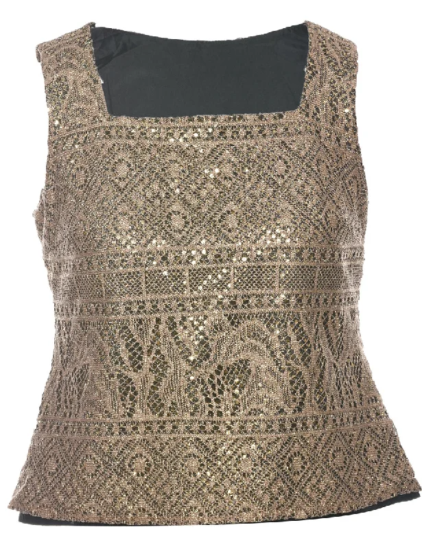 Fashionable And Fashionable Lurex Evening Top - M