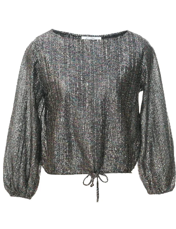 Comfortable Wear Lurex Evening Top - M