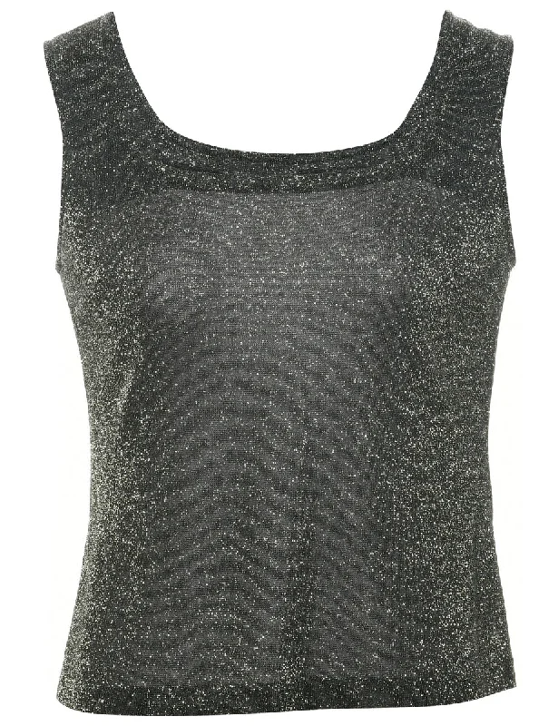 Elegant Outline Lurex Evening Top - S