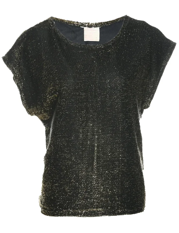 Cozy Dress Lurex Gold Evening Top - M