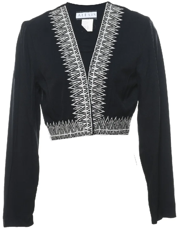 Soft Comfort Lurex Thread Pattern 1980s Evening Jacket - L
