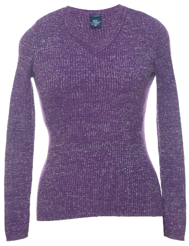 Cozy Chic Trends Lurex Thread Pattern Jumper - S