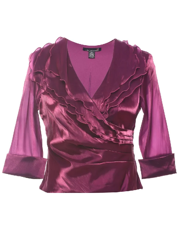 Elegant Style Magenta Evening Top - M