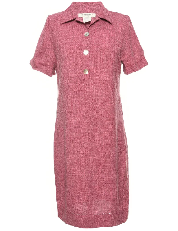 Trendy Traveler Magenta Short Sleeve Dress - M