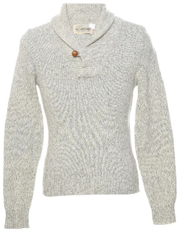 Classic Style Marl Grey Jumper - S