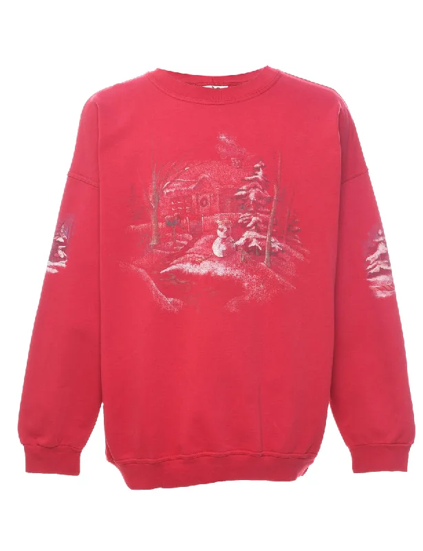 Fresh And Simple Maroon Christmas Sweatshirt - XL
