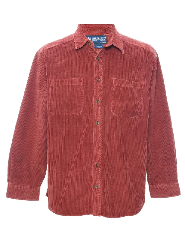New Autumn And Winter Styles Maroon Corduroy Shirt - M