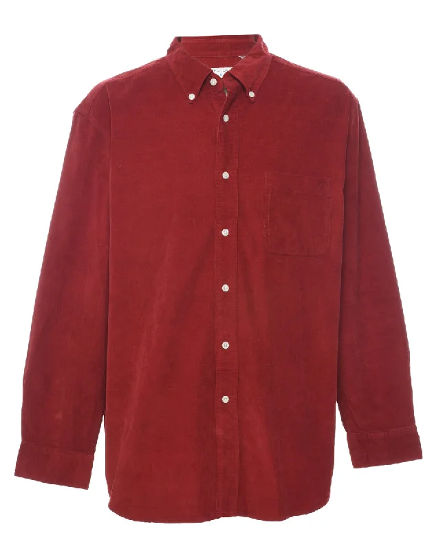 Soft And Comfortable Maroon Corduroy Shirt - XL
