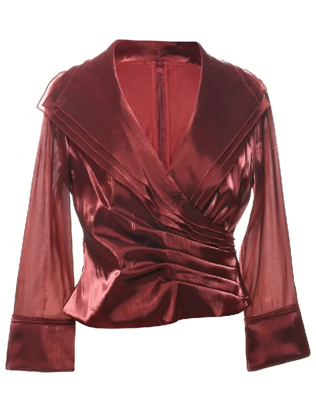 Personalized Design Maroon Evening Top - M