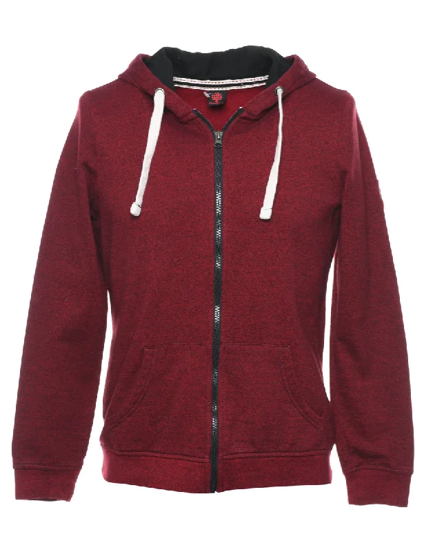 Fashionable Prints Maroon Hooded Sweatshirt - M