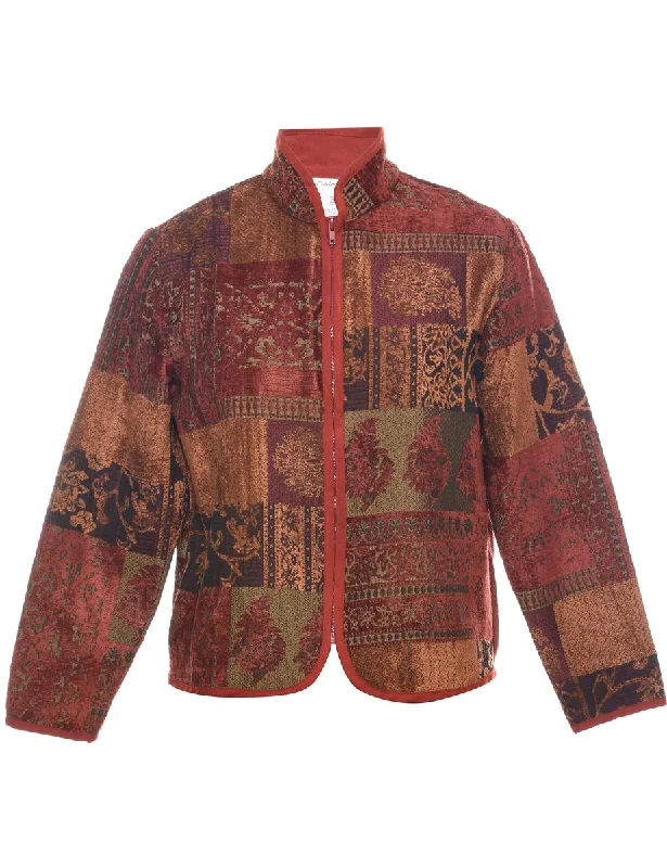 American Style Maroon Tapestry Jacket - S