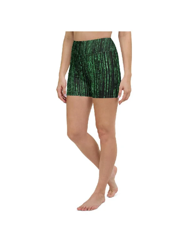Minimalism Matrix Inspired Yoga Shorts