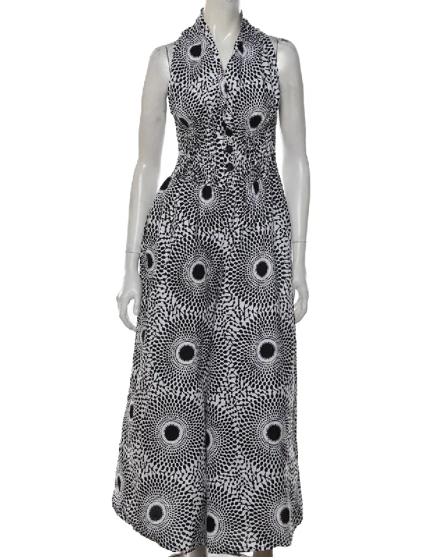 Leisure Sports Medallion Print Flared Leg Jumpsuit - S