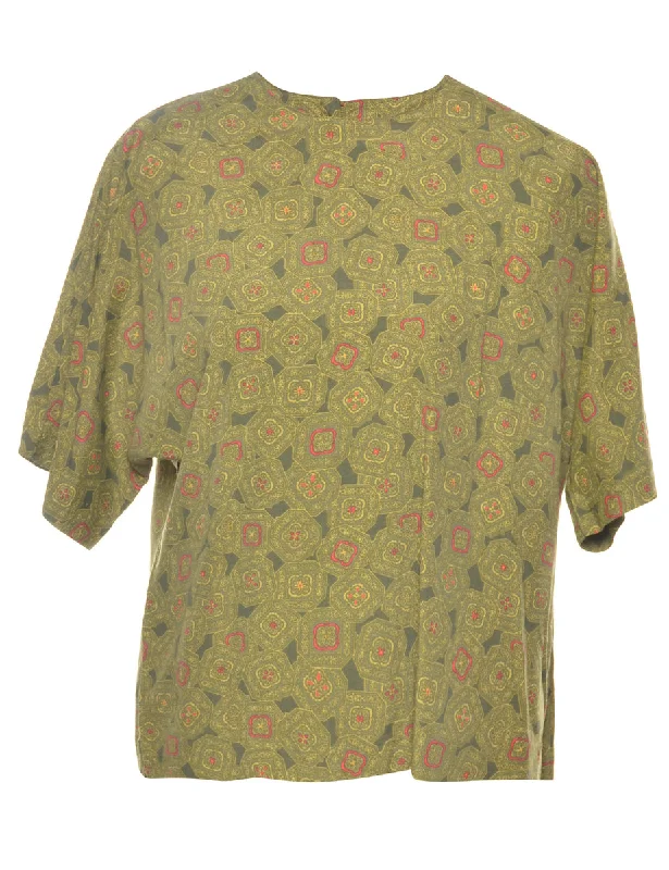 Fashion Concept Medallion Print Top - L