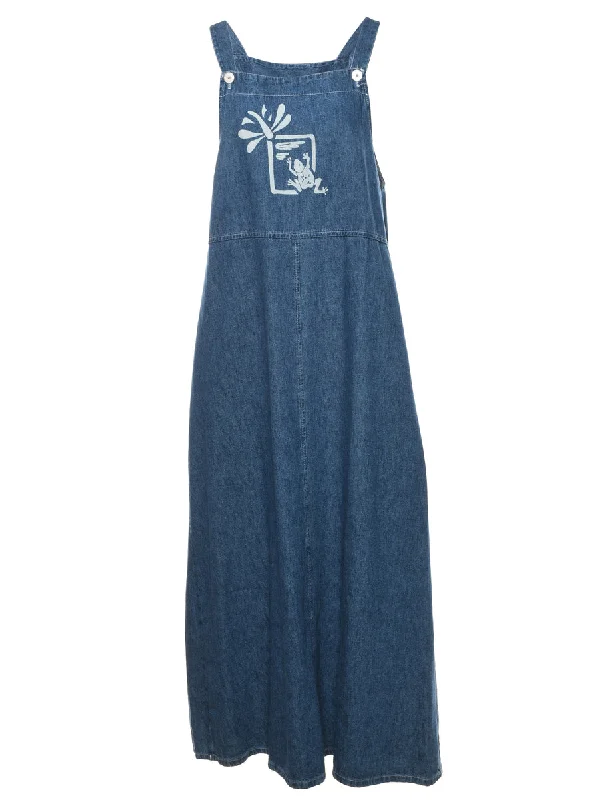 Fashion Must-have Medium Wash 1990s Frog Design Denim Dress - L