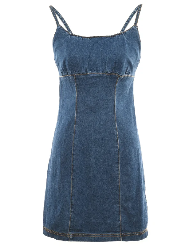 Comfy Chic Medium Wash Denim Dress - XS