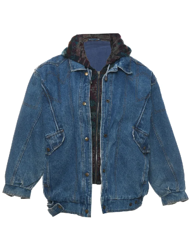 All-Day Wear Medium Wash Denim Jacket - L