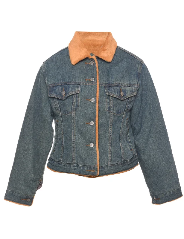 Comfortable Jackets Medium Wash Denim Jacket - M
