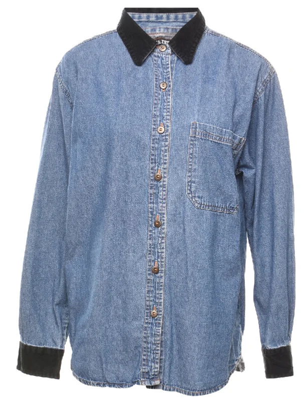 Warm Wear Medium Wash Denim Shirt - L