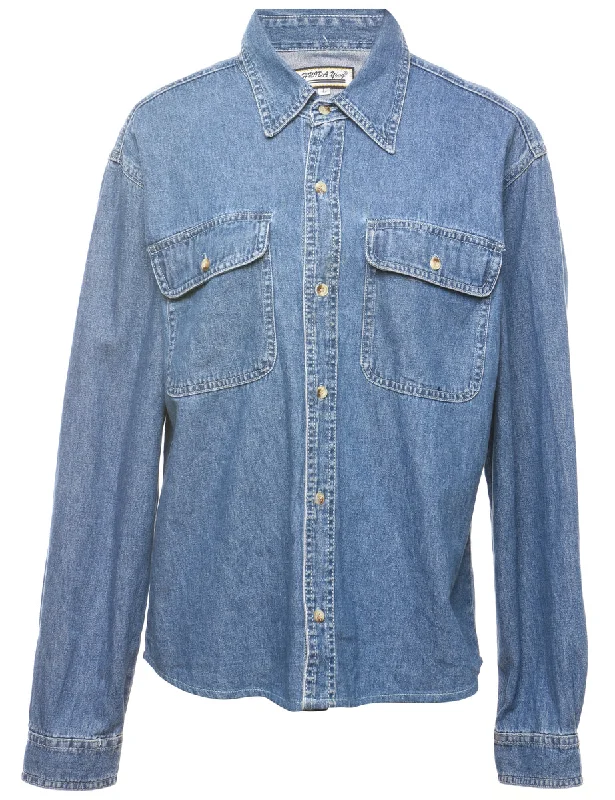 Soft Layers Medium Wash Denim Shirt - L