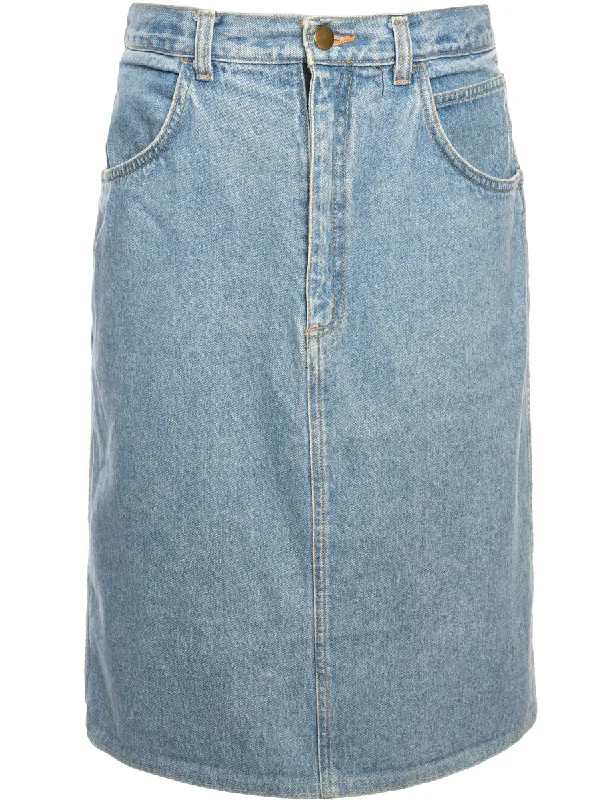 Casual Chic Outfits Medium Wash Denim Skirt - L