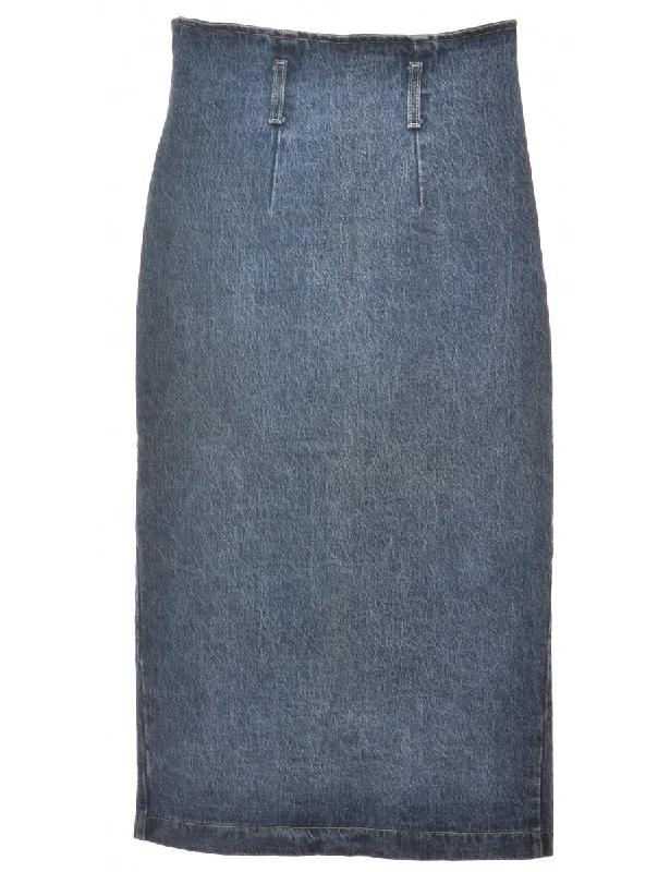 All-Day Style Medium Wash Denim Skirt - XS