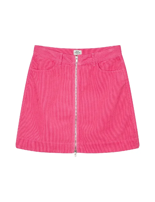 Fashion Innovation Mini Cord Riva Skirt, Carmine Rose