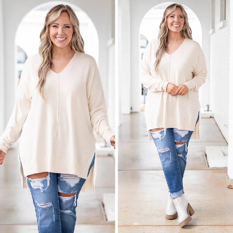 Sports Design Miss Who I Was Sweater, Bone