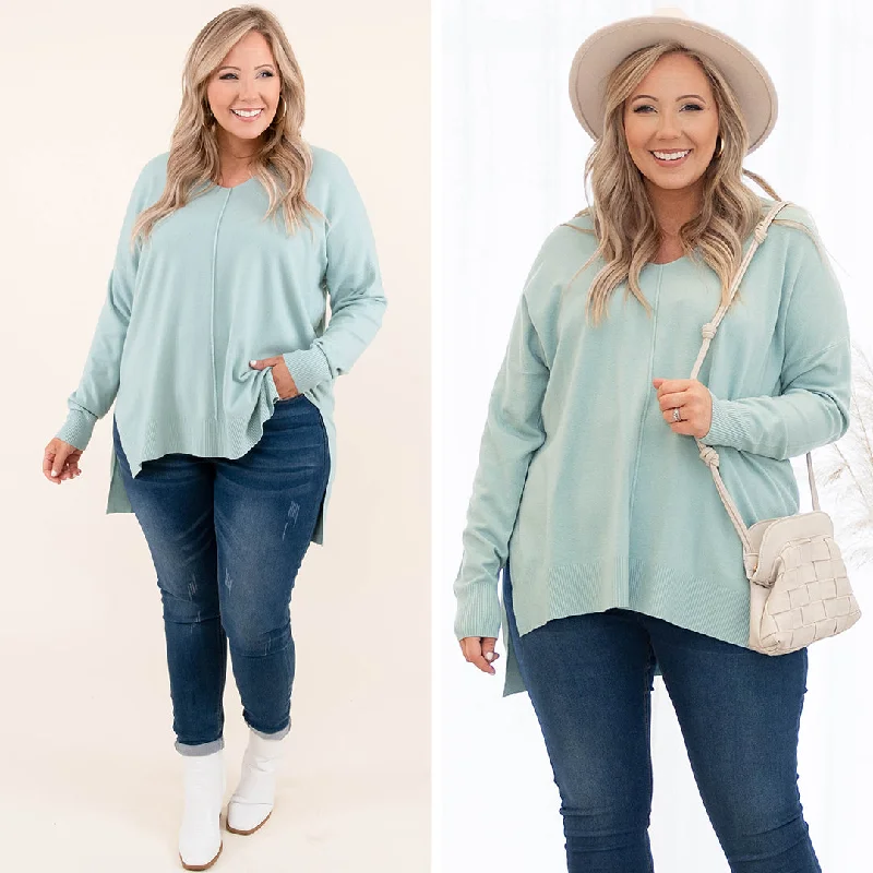 Cozy Chic Trends Miss Who I Was Sweater, Dusty Green