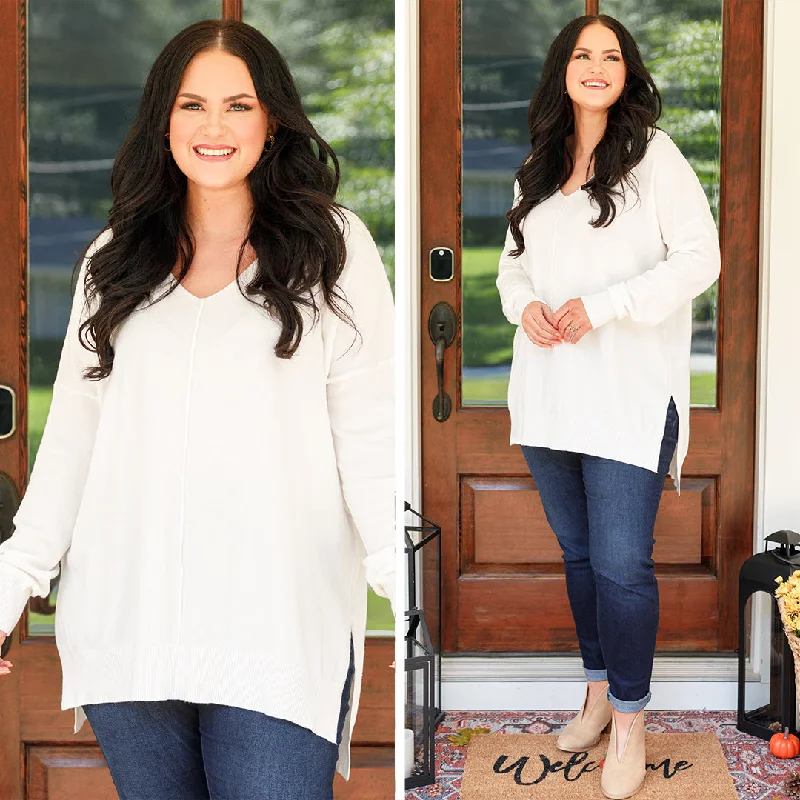 Lazy Home Miss Who I Was Sweater, Ivory