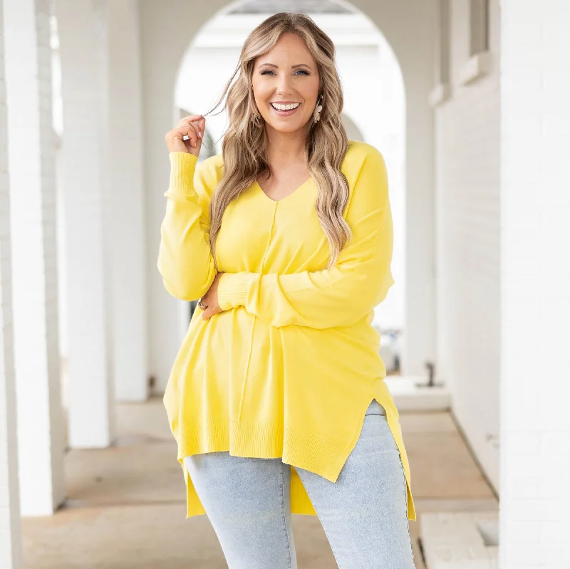 Fresh And Fashionable Miss Who I Was Sweater, Yellow