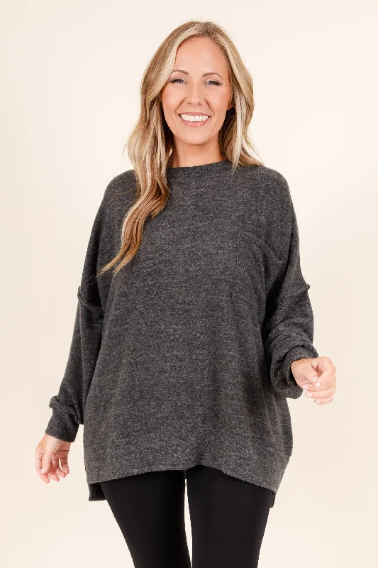 Soft Trends More Of Me Sweater, Charcoal