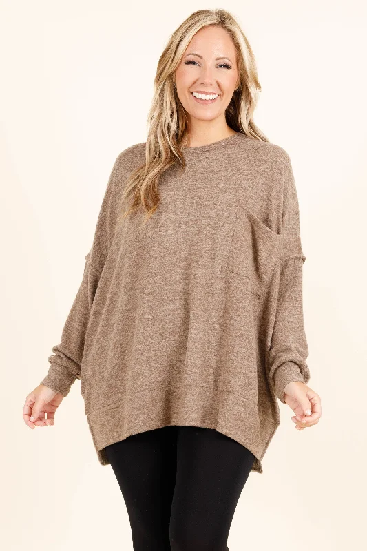 Casual Fit Wear More of Me Sweater, Mocha