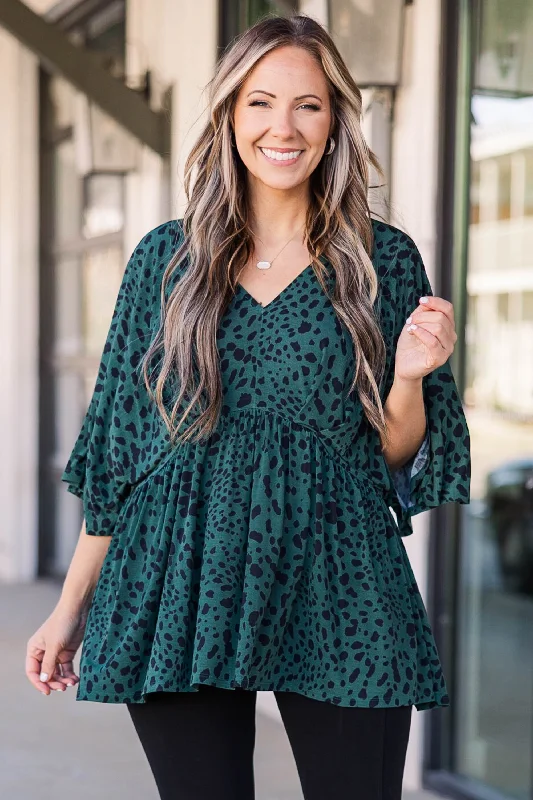 Soft Comfort My Kinda Love Top, Hunter Green