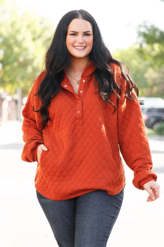 Relaxed Jackets No Worries Pullover, Rust