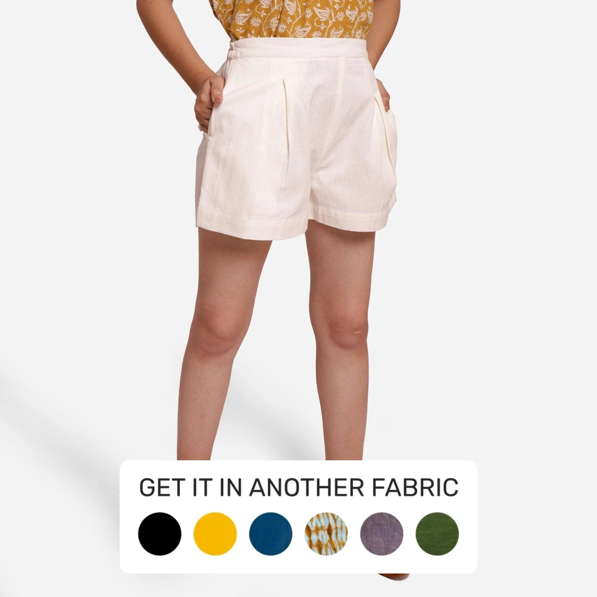 Classic Choice Off-White Warm Cotton Flannel Elasticated Shorts