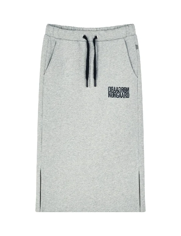 Trendy Items Organic Sweat Sheila Skirt, Light Grey Melange