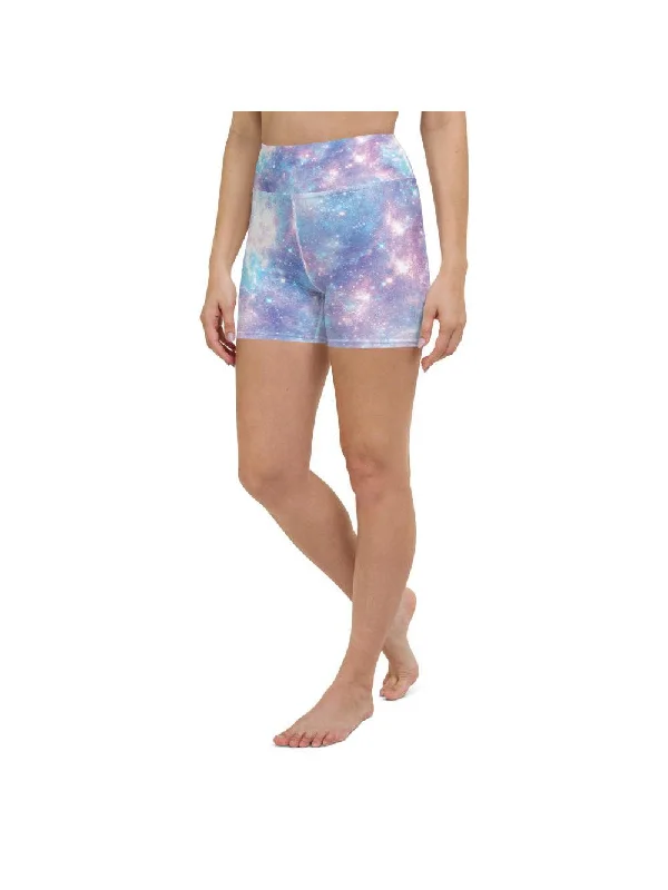 Thin Design Pastel Galaxy Yoga Shorts