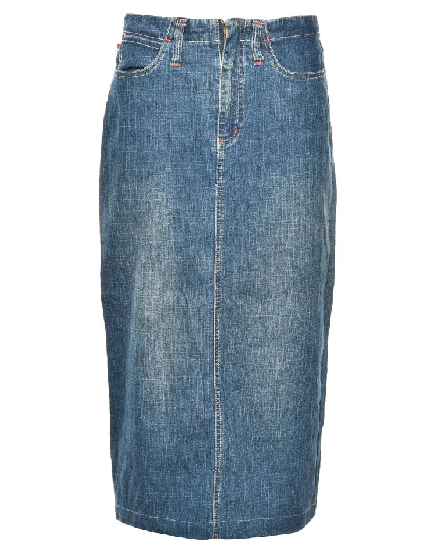 Soft Textures Medium Wash Classic Denim Skirt - S